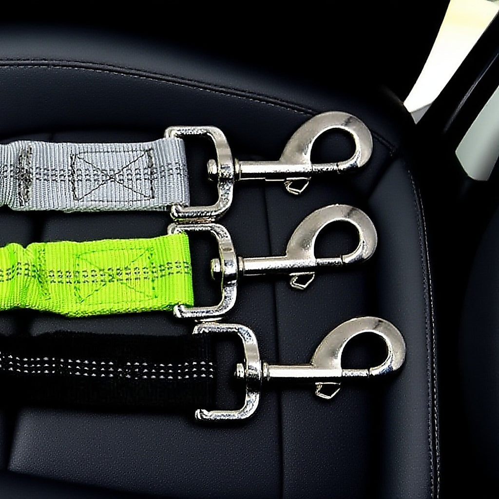 Adjustable Reflective Elastic Dog Seat Belt — lifestyle view
