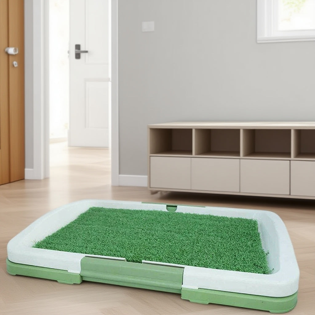 Indoor Dog Grass Potty Trainer with Waste Tray & Grid — color and product view