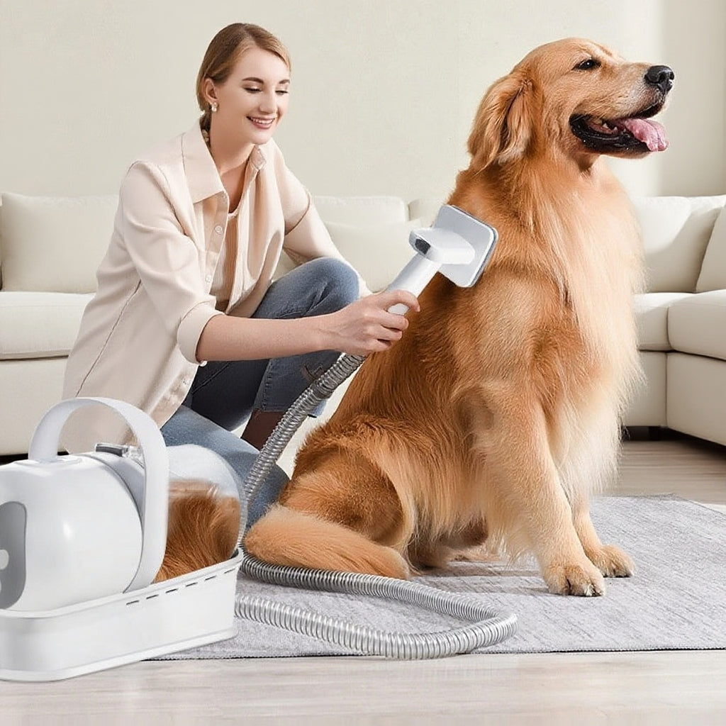 7-in-1 Pet Grooming Vacuum & Hair Trimmer Kit — lifestyle view