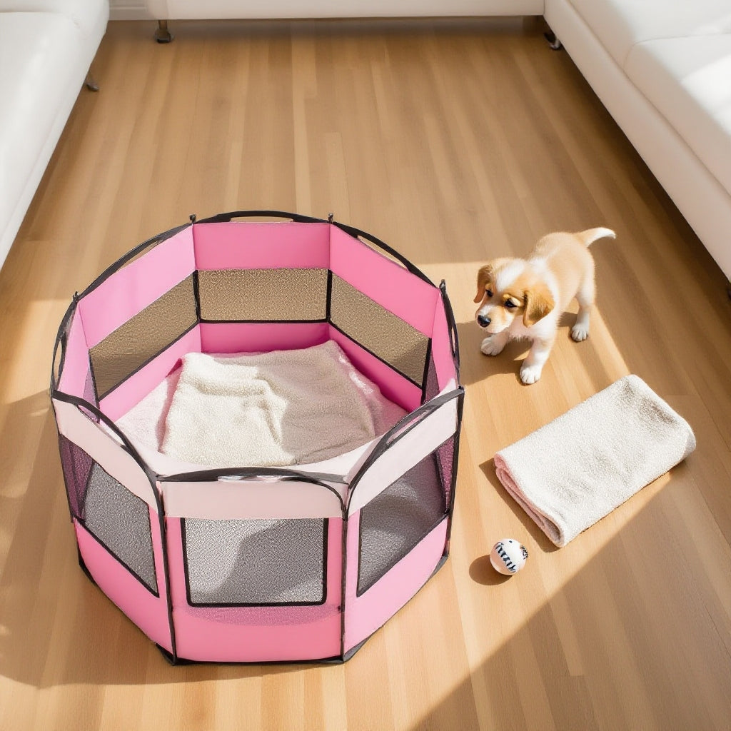 Portable Foldable Octagonal Pet Playpen & Tent — material detail