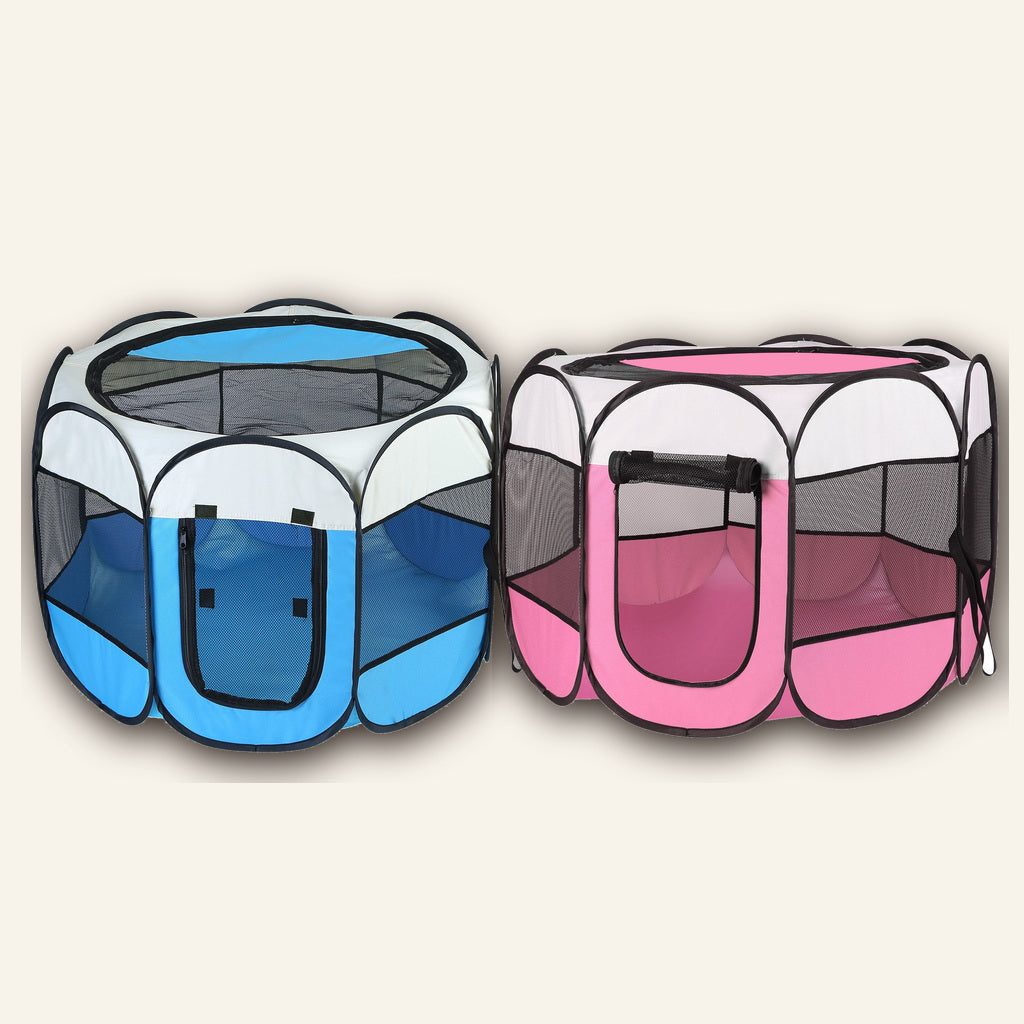 Portable Foldable Octagonal Pet Playpen & Tent — color and product view
