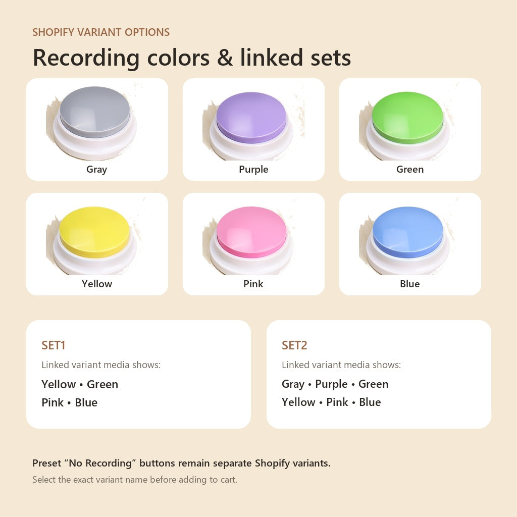 Recordable Pet Talking Buttons for Dog Communication — color and product view