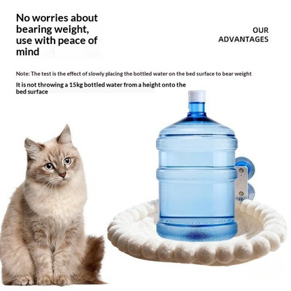宠物猫家具折叠毛绒猫窗櫈，配有强力吸盘，适合猫咪休憩和观景，PetCottie品牌。
