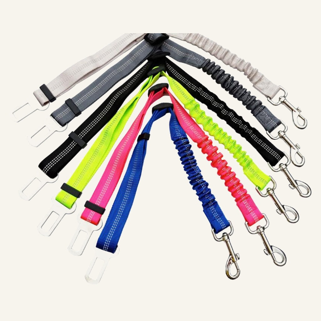 Adjustable Reflective Elastic Dog Seat Belt — color and product view