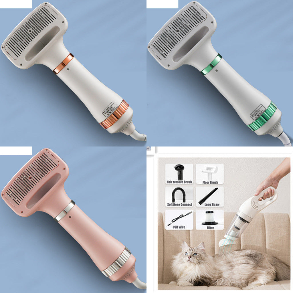2-in-1 Portable Pet Hair Dryer & Grooming Brush — color and product view