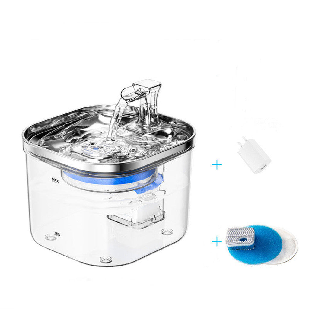 Automatic Stainless Steel Pet Water Fountain (Ultra-Quiet & Multi-Filter) — size and specification view